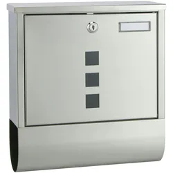 Haushalt International Edelstahl Briefkasten mit Zeitungsfach 60171