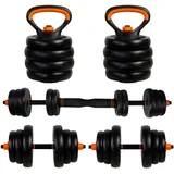 CCLIFE Hanteln Set 2er Kurzhanteln Langhanteln verstellbar 40kg Hantelset professionell Dumbbell mit Verbindungsstahlrohr Gewichten