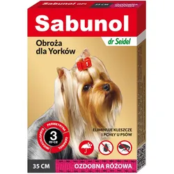 Sabunol Dekoratives Halsband für Yorkie rosa 35cm