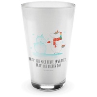 Mr. & Mrs. Panda Glas Einhorn Schneemann - Transparent - Geschenk, Unicorn, Latte Macchiato, Premium Glas