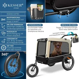 Kesser Boxer 3-in-1 Hundebuggy & Jogger beige