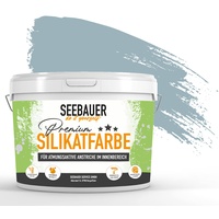 SEEBAUER diy® Silikatfarbe Blau für Innen (No. 804 Baltic Sea 5,0 Liter) Mineralfarbe Blautöne hohe Deckkraft