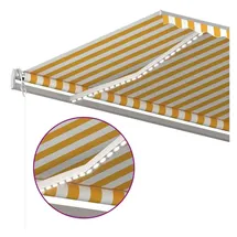 vidaXL Automatische Markise mit LED & Windsensor 500x350 cm Gelb/Weiß