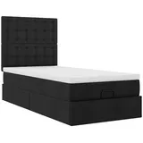 vidaXL Ottoman-Bett mit Matratze Schwarz 100x200 cm Stoff