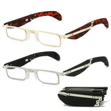 JININOSEU 2 Stück Faltbare Lesebrille für Herren Damen, Bildschirmbrille mit Blaulichtfilter, Kompakte Lesebrillen, Faltbar Tragbare Lesebrille Herren 2.5x, Klappbar Lesehilfe