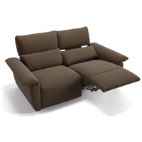 Sofanella 2-Sitzer Stoff Merida, Relaxsofa, Designsofa, Designer Couch, Italienisches Sofa, 2er Sofa braun