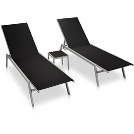 vidaXL Sonnenliege 155 x 37 x 32 cm Schwarz
