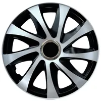 NRM Radkappe, 14 in Zoll, (1-St) 14'' Universal Radkappe 1 Stück Drift Extra schwarz|silberfarben