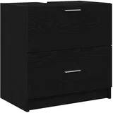 vidaXL Badezimmerschrank mit Tür Schwarz Eichen-Optik 59 x 37 x 59 cm