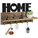 Bibykivn Schlüsselbrett mit Ablage - Home Dekoration Schlüsselkasten Vintage, Rustic Wandorganizer für Schlüsselbrett Organizer mit 6 Schlüsselhaken, Schlüsselboard Holz