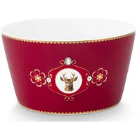 Pip Studio Love Birds Medaillon Hirsch Schale dunkelrot 15cm