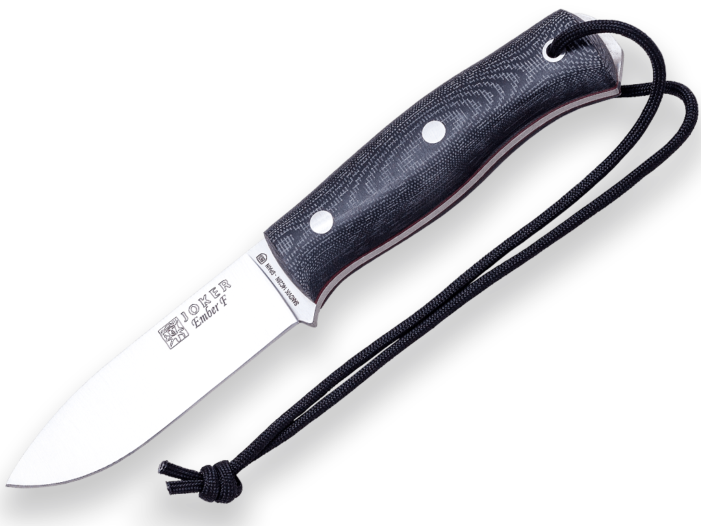 JOKER EMBER FLAT BUSHCRAFT AND SURVIVAL KNIFE CANVAS MICARTA HANDLE CM123