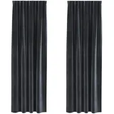 vidaXL Verdunkelungsvorhänge 2 pcs Dunkelgrau 140 x 225 cm