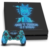 Head Case Designs Offizielle Rick and Morty Fass Meine Sachen Nicht An Grafiken Vinyl Haut Gaming Aufkleber Abziehbild kompatibel mit Sony Playstation 4 PS4 Console and DualShock 4 Controller Bundle