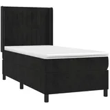 vidaXL Boxspringbett mit Matratze Schwarz 100x200 cm Samt