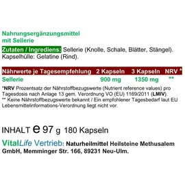 VitalLife Sellerie Kapseln 180 St.