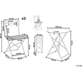 Beliani Bistro Set 3-tlg. Cremeweiß