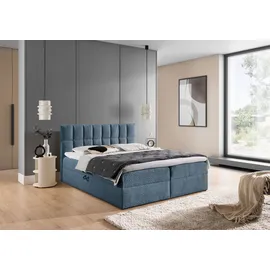 yourhouse24 Boxspringbett Panama Doppelbett Bettgestell Lattenrost (Farbe: coral 10, Größe: 200x200 cm) - Blau