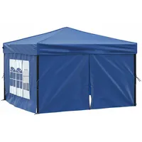 VidaXL Partyzelt Faltbar mit Seitenwänden Blau 3 x 3