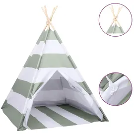 vidaXL Kinder Tipi-Zelt Tasche Pfirsichhaut Gestreift 120x120x150 cm