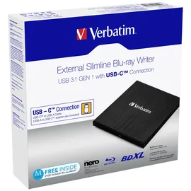 Verbatim Slimline Blu-ray Writer USB-C 3.0 (43889)