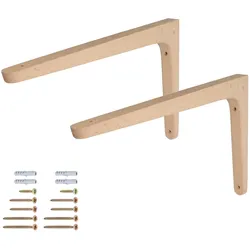 MS Beschläge 300mm x 200mm 1 Paar Holzwinkel Buchenholz Regalträger Holzkonsole