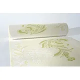 Mank Tischläufer Airlaid Clarissa Grün, 40 cm x 24 m, | stoffähnlich Tischtuch Tischband Dahlien Blumen