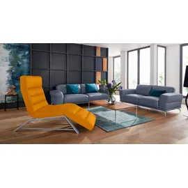 W.Schillig Relaxliege daily dreams Leder/Polyester 65 x 91 x 170 cm Gelb mit Kissen