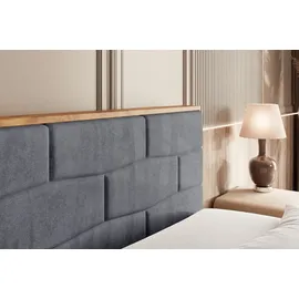 altdecor BOXBETT mit Matratze H3 und Lattenrost - LOLLI8 - 160x200 - Dunkelgrau