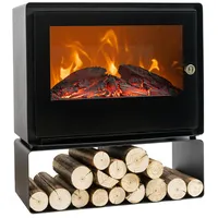 Purline Elektrokamin, Schwarz, Glas, Quadratisch, eckig, 48x53x21 cm, Freizeit, Heizen & Kühlen, Elektrokamine