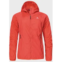 Outdoorjacke SCHÖFFEL "Hiking Jacket Style Wutach WMS", Damen, Gr. 46, rot (2030, rot), Oberstoff: 100% Nylon, regular fit, hoch geschlossener Ausschnitt, Jacken