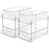 Vtopmart Multifunktionale Spülschrank Organizer, 2 Pack Küchenschrank Organizer, Doppelschicht Unterschrank Organizer für Spüle, Küche, Badezimmer, Schließfach