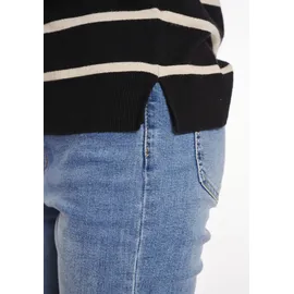 HaILY’S Rundhalspullover "LS P SK Li44ka", Damen, Gr. XL, schwarz (schwarz, beige stripe), Strick, Obermaterial: 83% Polyester, 17% Viskose, gestreift, normal, Rundhals, Pullover Rundhalspullover