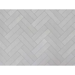 PVC Boden AKUSTIK-TEX - Fliese Fischgrät Weiß 009L - 2,00m x 1,00m