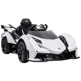 ES-Toys Kinder Elektroauto Lamborghini V12 Vision Gran Turismo" Fernbedienung MP3 weiß