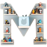 BOARTI Kinderregal Buchstabe M Holz grau