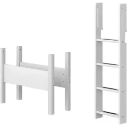 Flexa White Umbau-Set Senkrechtleiter und Pfosten für mittelhohes Bett