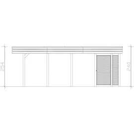 SKANHOLZ Friesland Hybrid Set 14 5,57 x 7,08 m schiefergrau inkl. Abstellraum