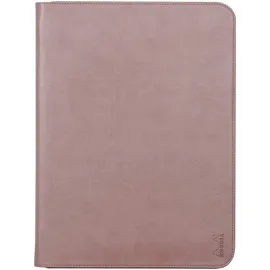 Rhodia 168124C - Konferenzmappe Rhodiarama 25,5x34 cm, mit Etui, dehnbare Haupttasche, 2 flache Reißverschlusstaschen, Kartenfächer, Stiftehalter, Cover aus Kunstleder Roseholz, 1 Stück