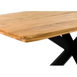 Massivmoebel24 SEATTLE Esstisch #01 200x100 Kreuzgestell Wildeiche braun - Braun