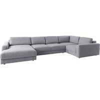 Wohnlandschaft PLACES OF STYLE "Bloomfield" Sofas Gr. B/H/T: 405 cm x 84 cm x 224 cm, Struktur grob, mega-Recamiere links, XXL ohne Sitztiefenverstellung, grau (antarctica) Wohnlandschaften