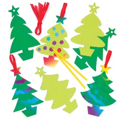 Kratzbild-Anhänger "Weihnachtsbaum" (pro Set 10) Bastelaktivitäten zu Weihnachten