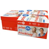 print24 Druckerpapier Kopierpapier 15000 Blatt 30 x 500) A4 80g Premium Weiß Testsieger PEFC