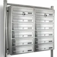 BITUXX Edelstahl Doppel Briefkastenanlage Silber