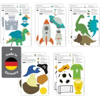 10 Vorlagen zum Prickeln Abenteuer (2x Märchen Ritter/Drache, 2x Dinos, 2x Weltraum, 2x Pirat, 2x Fußball) DIN A5 Jungen PRICOMO® by Familienmomente