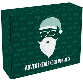 Herz & Heim® Stylischer Adventskalender für Männer zum Befüllen mit Ihrem Wunschtext bedruckt