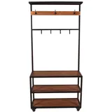 SIT Möbel SIT Garderobe PANAMA mit 7 Haken, mangoholz/Altmetall - braun