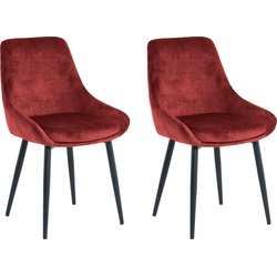 SIT Polsterstuhl (Set, 2 St), glamouröser Bezug in Samtoptik rot|schwarz