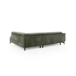 S-Style Ecksofa mit Schlaffunktion Bonnie ¦ grün ¦ Maße (cm): B: 275 H: 76