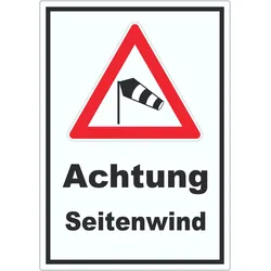 Aufkleber Achtung Seitenwind A4 (210x297mm)